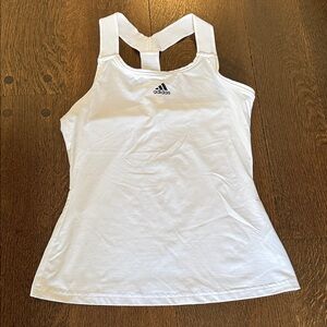 adidas White tennis tank aeroready Mesh-Strap Sports Tank